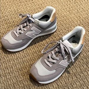 New Balance Women's Taupe and Cream Sneakers